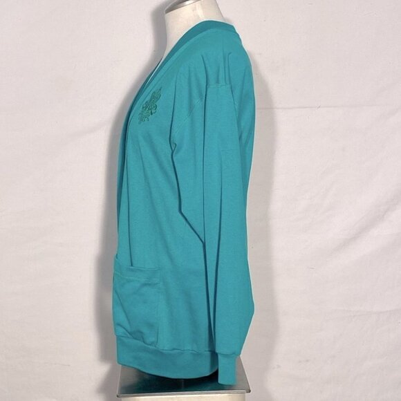 Vintage Jaclyn Sport Green Cardigan With Pockets S - Picture 5 of 10